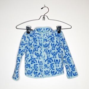 Girl's Disney (Lilo &) Stitch full zip front blue fleece jacket coat